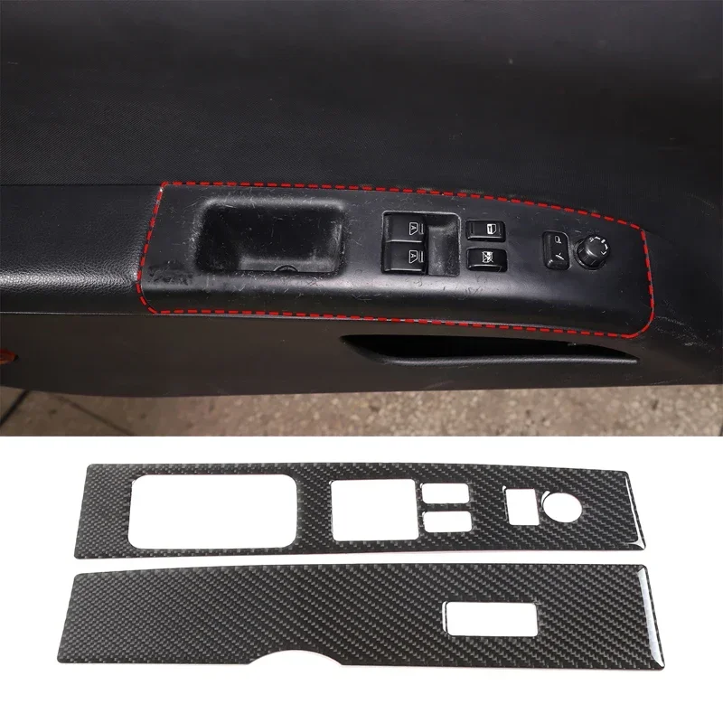 

For 2003-2006 Nissan 350Z Soft Carbon Fiber Car Styling Car Glass Lift Switch Button Frame Sticker Car Interior Accessories LHD