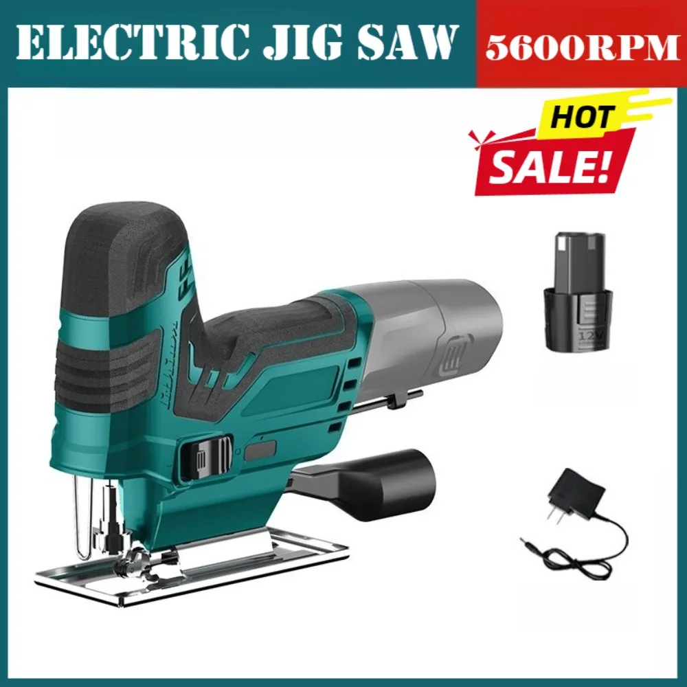 Sierra de calar eléctrica inalámbrica de 5600RPM, sierra curva, herramienta eléctrica portátil multifunción recargable para carpintería para batería Makita de 12V