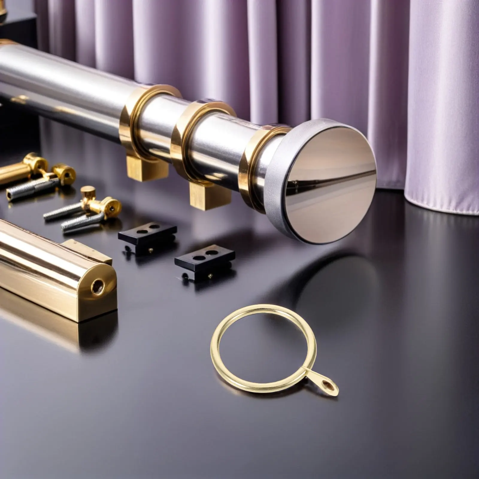 30Pcs Eyelet Curtain Rings Metal Drapery Hanging Accessories Window Rings Inner Diameter 30Mm Smooth Slide Curtain Pin Drapery