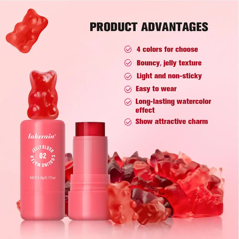 3-in-1 Milk Jelly Facial Blush Stick Lip Tinted Moisturizing Long Lasting Face Jelly Brighten Matte Facial Contour Rouge Makeup