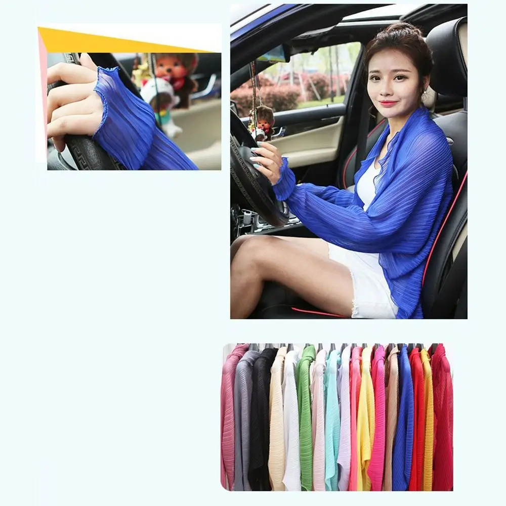 Summer Protective Chiffon Sun Block Shawl Scarf Driving Sleeves Sun Protection Sleeves Arm Sleeves