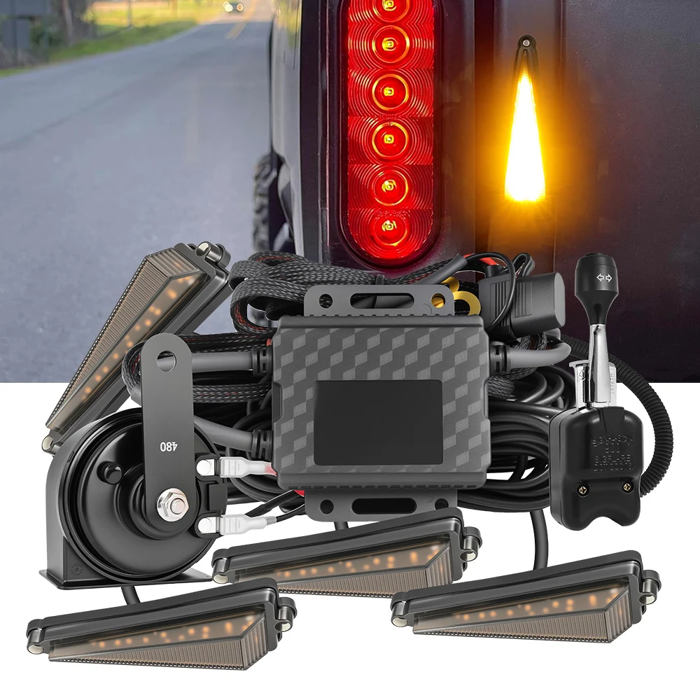 

Column lever switch Turn Signal Street Legal Blinker Horn Kit UTV for Polaris Ranger 500 570 900 Triangle LED Light Plug & Play