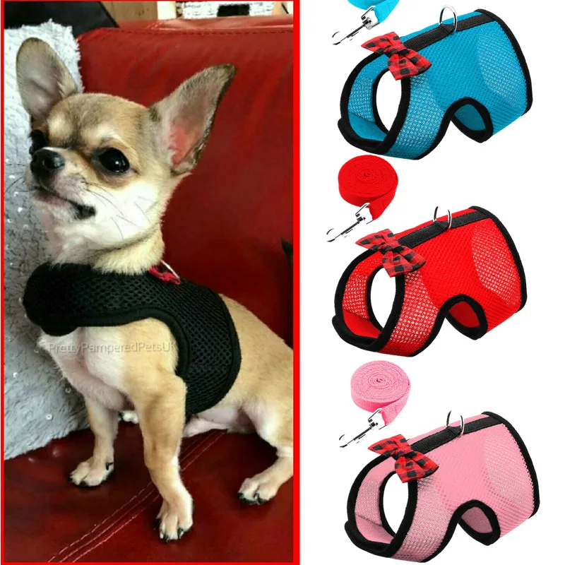 XXS/XS/S Small Teacup Dog Harness Soft Vest W/ Leash Collar for chihuahua yorkie