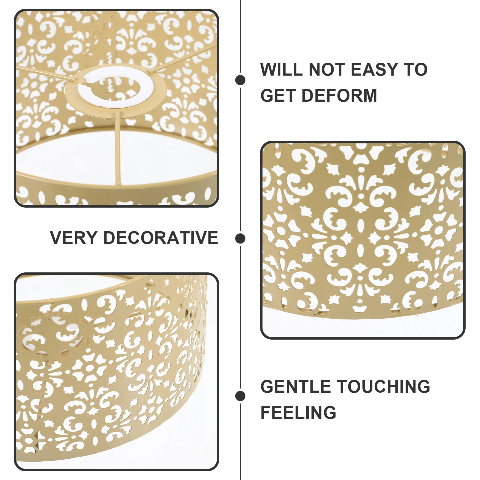 

Iron Lampshade Metal Hollow Design Replacement Lamp Shade for Desk Table Floor Hotel Bedroom Decorative Light Cover