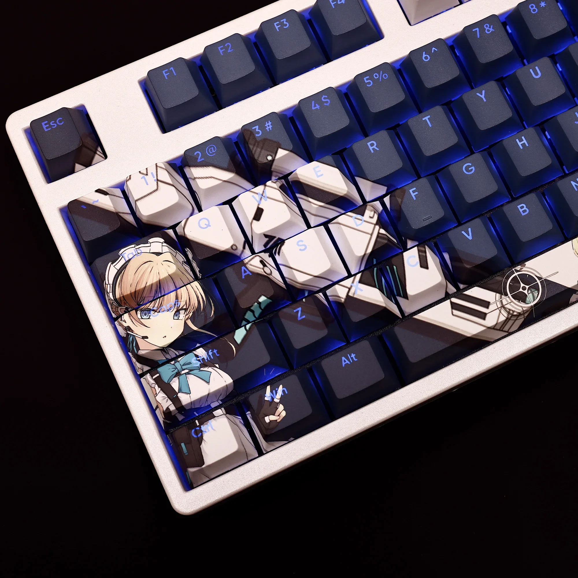 108 Keys/Set Blue Archive Asuma Toki PBT Keycaps Anime Games Beauty Girl Key caps Cherry Height for DIY Mechanical Keyboards