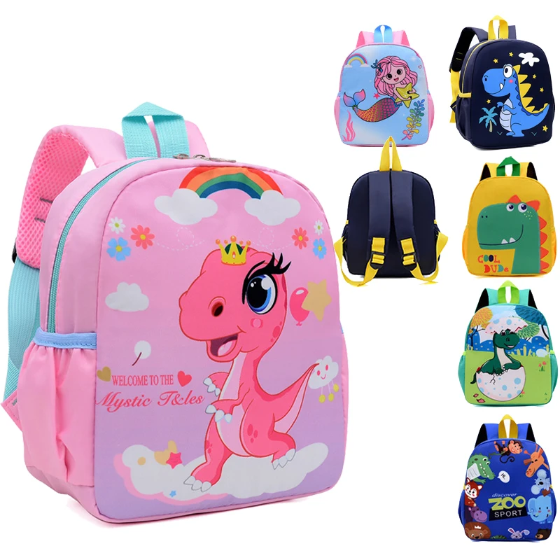 Backpacks Dinosaur cartoon cute Children Bag Students Schoolbag Pink blue yellow backpack Large capacity storage