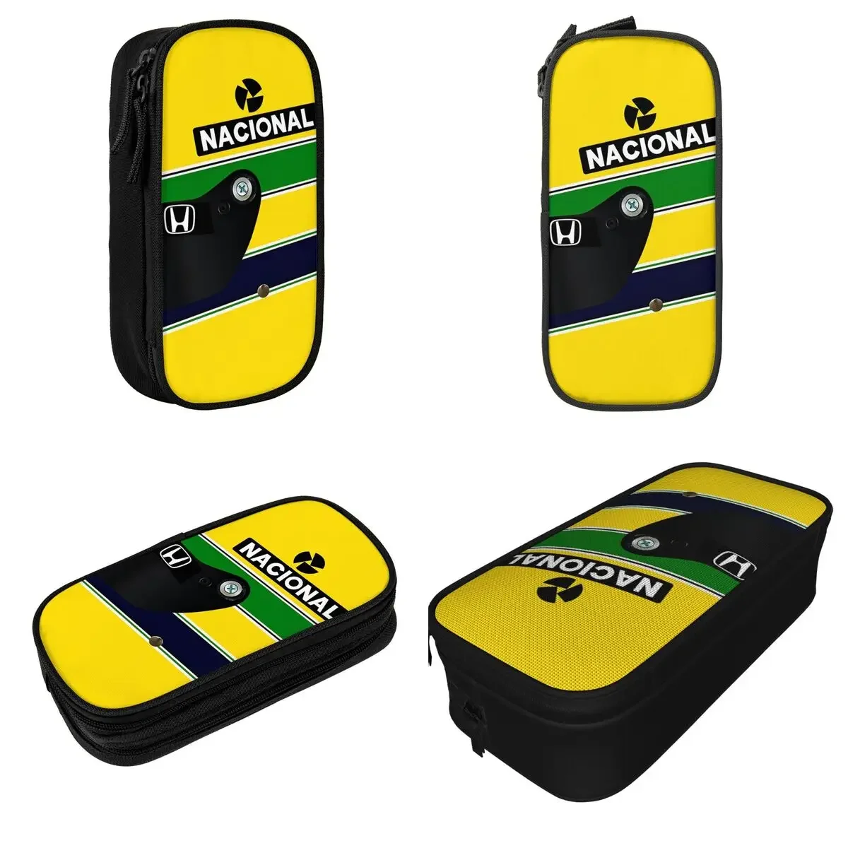 مقلمة سيارة سباق أيرتون سينا، حامل أقلام للبنات والأولاد، حقيبة تخزين كبيرة للطلاب، أدوات مكتبية بسحاب للمدرسة