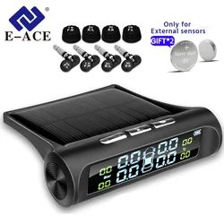 E-ACE Solar TPMS Car Tire Monitor 9000PA Tire Pressure Sensor Auto Security Alarm Systems Digital Display Tyre Pressure