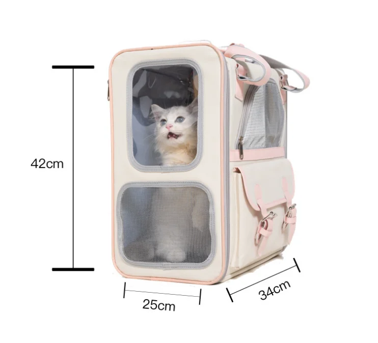 Pet Carrier Bag for Cats and Dogs Double Shoulder Backpack Travel Bag Breathable Puppy Bags Carriers Supplies Outgoing