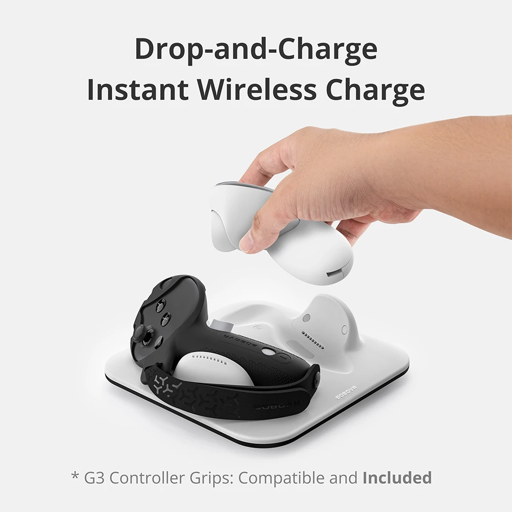 BOBOVR CD3 Controller Charging Combo Compatible with Quest3/3S Accessories G3 Anti-Slip Silicone Grip Cover Rechargeable Battery