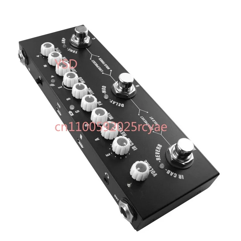 Multifunctional Electric Guitar Combined Effect Pedal, featuring wireless music playback and phone recording audio functions.