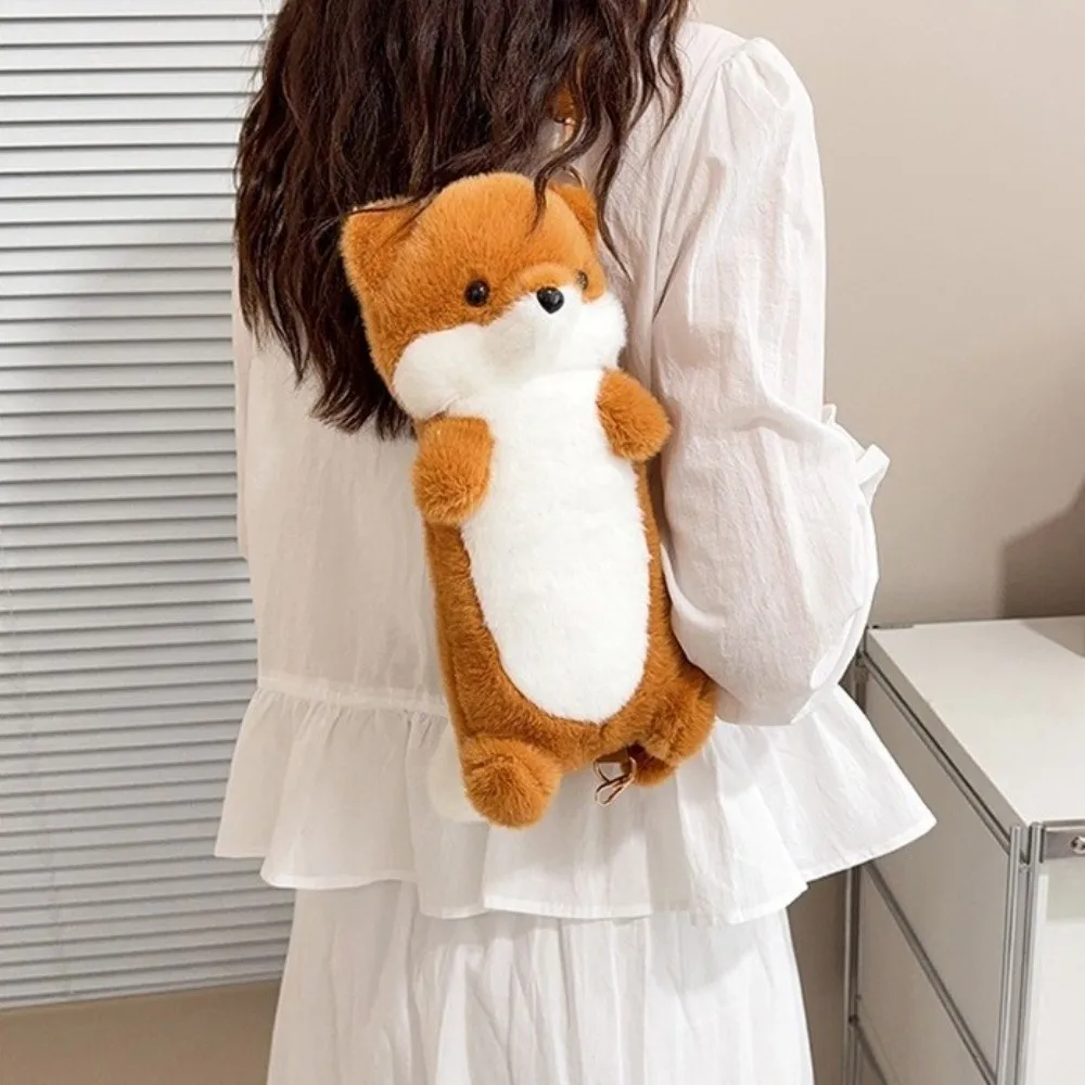 Creative Cartoon Standing Otter Crossbody Bag Portable Pencil Case Large-capacity Cute Stuffed Otter Shoulder Bag Women