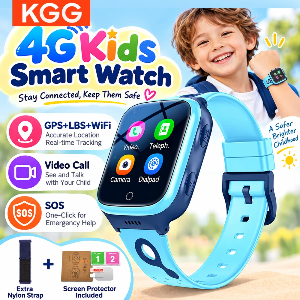 4G Smart Watch Kids GPS WiFi Video Call Tracker Location SOS Call Back Monitor Phone Watch Sim Card Smartwatch Children Gifts