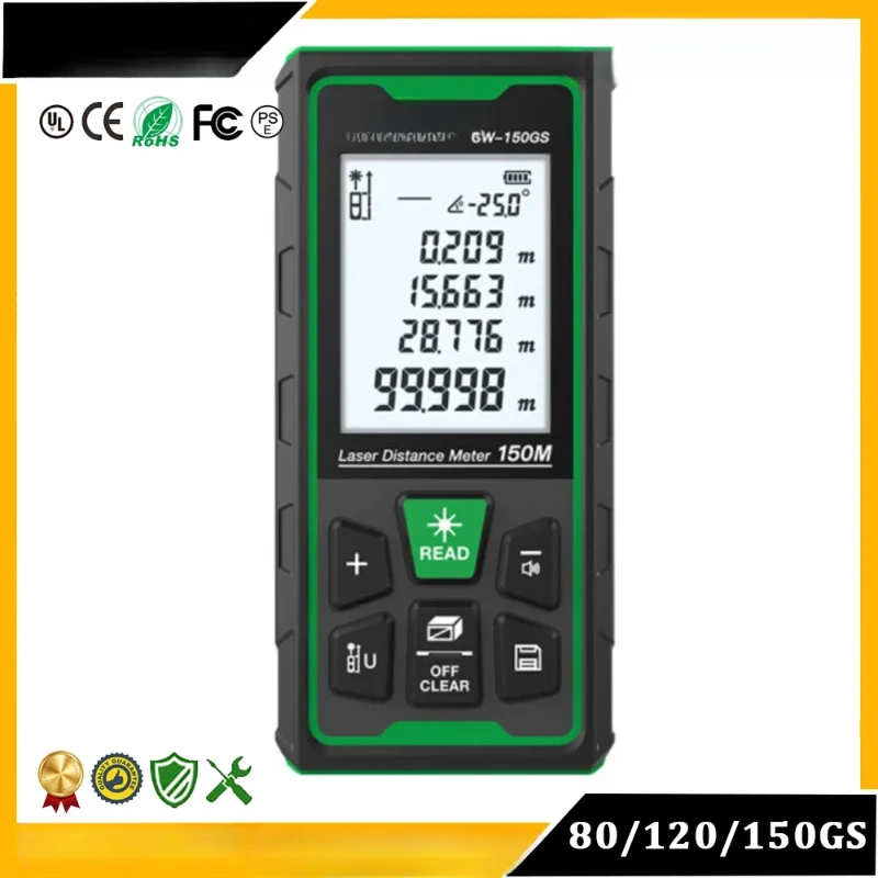 80GS 120 150 Laser Meter Digital Rangefinder Professional Green Measure Range Finder