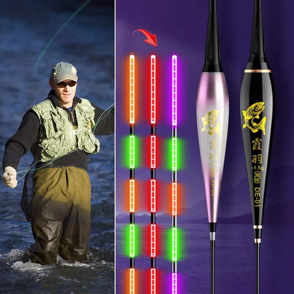 

New Indicator Electronic Fishing Float Buoy Strike Slip Drift Tube Light Float 2 Light Bobbers Long Tail