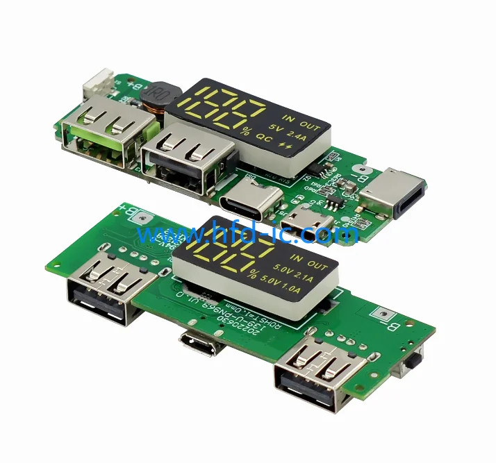 18650 Lithium Battery Digital Display Charging Module 5V 2.4A 2A Dual USB Output Band Display Booster Module