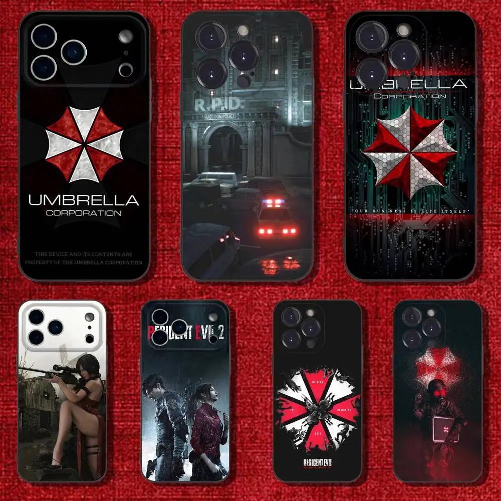 

R-RESIDENT GAME EVILS Phone Case For iPhone 6,17,16,15,14,13,12,11 Plus,Pro Max,XS,X,XR,SE,Mini,8,7,Soft Silicone Black Cover