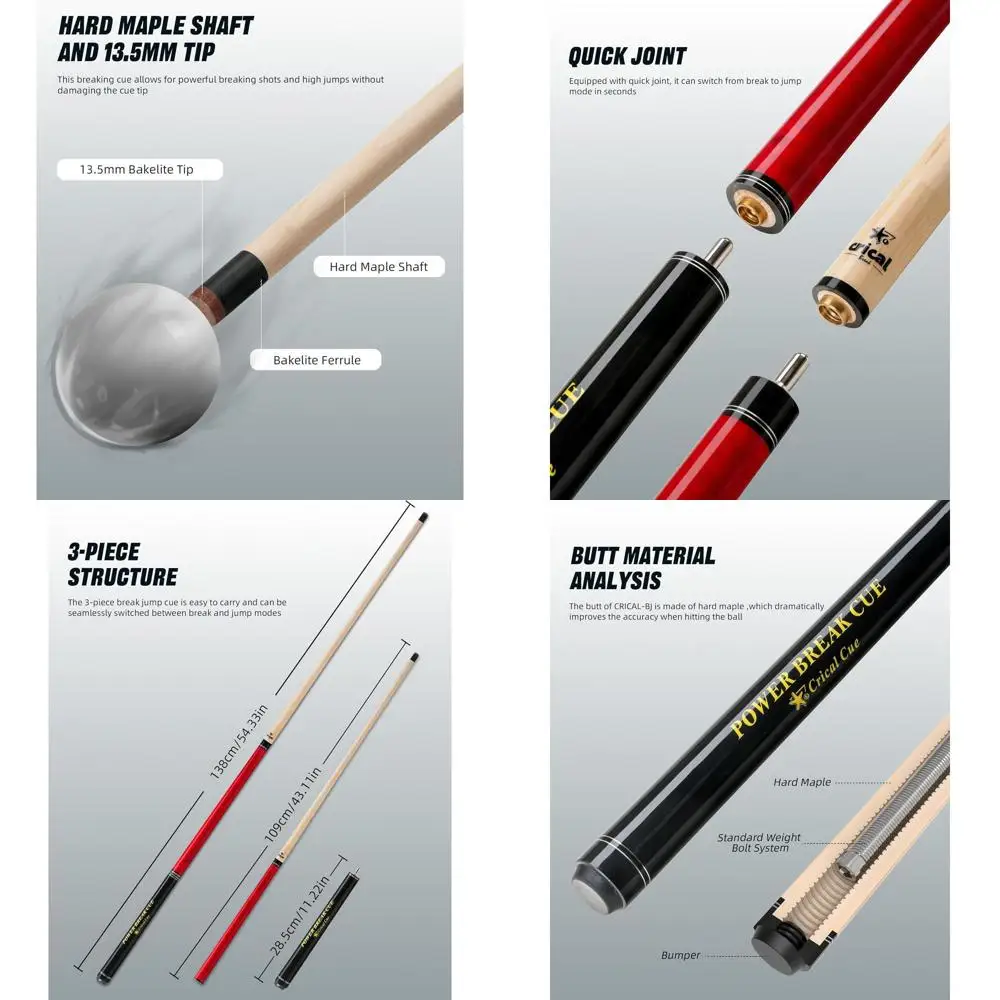 

Кий для бильярда Maple 54 Short Jump Break с наконечником 13,5 мм