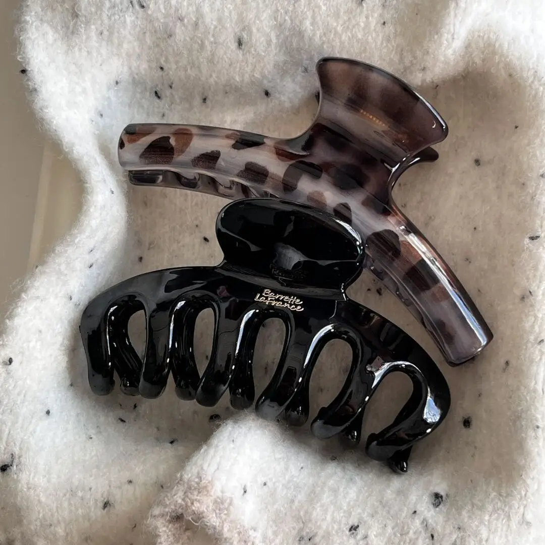 Coreano grande leopardo impressão transparente arco cinza dragão osso grampo de cabelo garra braçadeira de cabelo feminino rabo de cavalo clipe acessórios para o cabelo