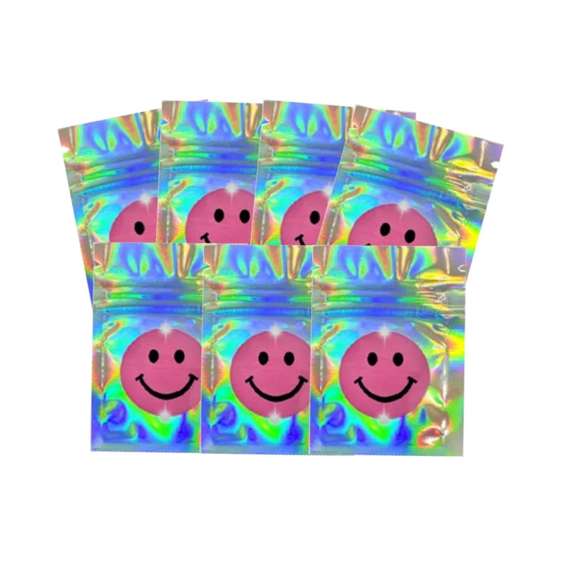 5X7CM 1G laser Aluminium Coating Storage Pouches Cartoon Mylar Pouch Food Seal Waterproof Zipper Bag Resealable Window Bags