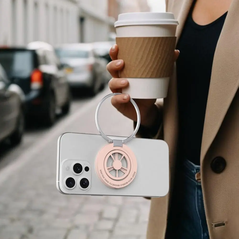 جديد حامل حلقة الهاتف المغناطيسي على الوجهين طوي الهاتف الخليوي قبضة حامل المحمولة 360 ° حامل هاتف قابل للدوران لـ MagSafe #5