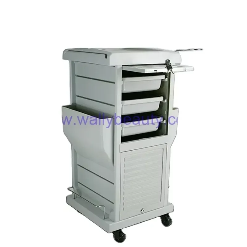 Professional Lockable Hair Salon Trolley Cart With Wheels Mobile Styling Station Storage Organizer For Barber Shop Beauty