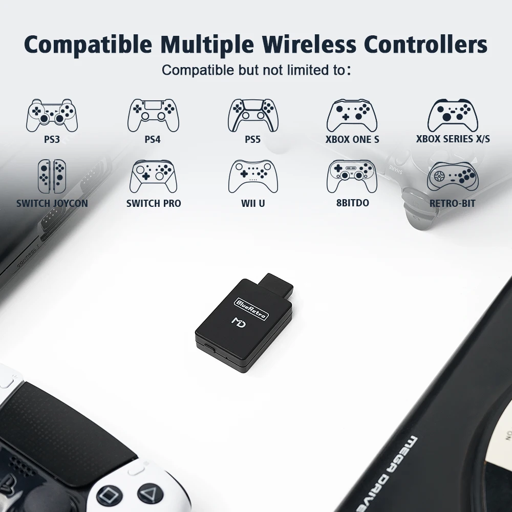 BlueRetro Wireless Game Controller Converter Adapter Compatible Wireless Controller PS4 PS5 Switch 8bitdo for Sega MD Console