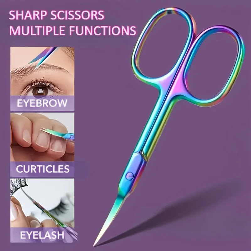 2pcs Set Color Titanium Stainless Steel Professional Nail Care Set Rainbow Manicure and Pedicure Kit Cuticle Nippers