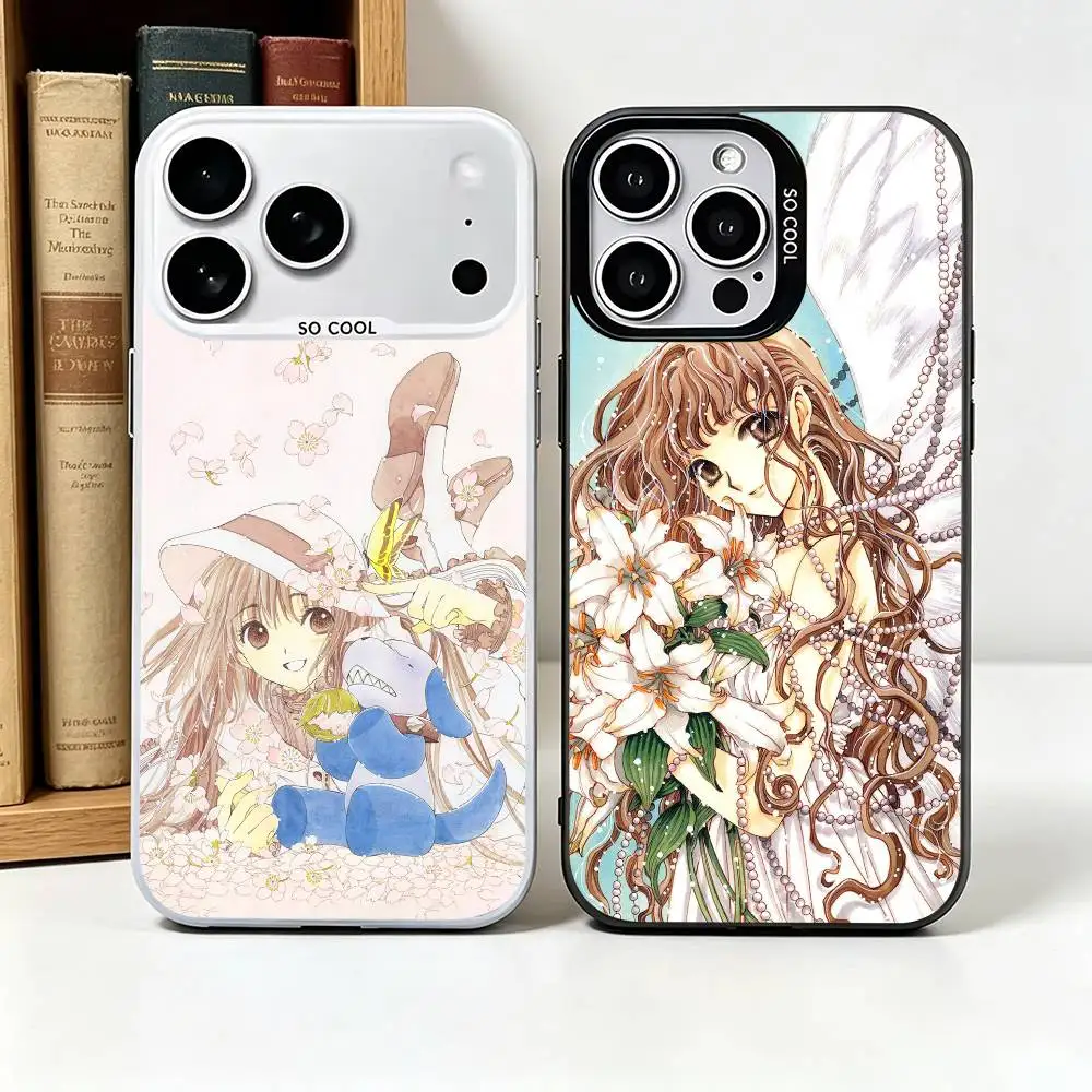 Funda para Teléfono Anime X-X1999 K-Kotori Monou para iPhone 17, 16, 15, 14, 13, 12, 11 Plus Pro Max, Color Plateado, Funda Bumbe