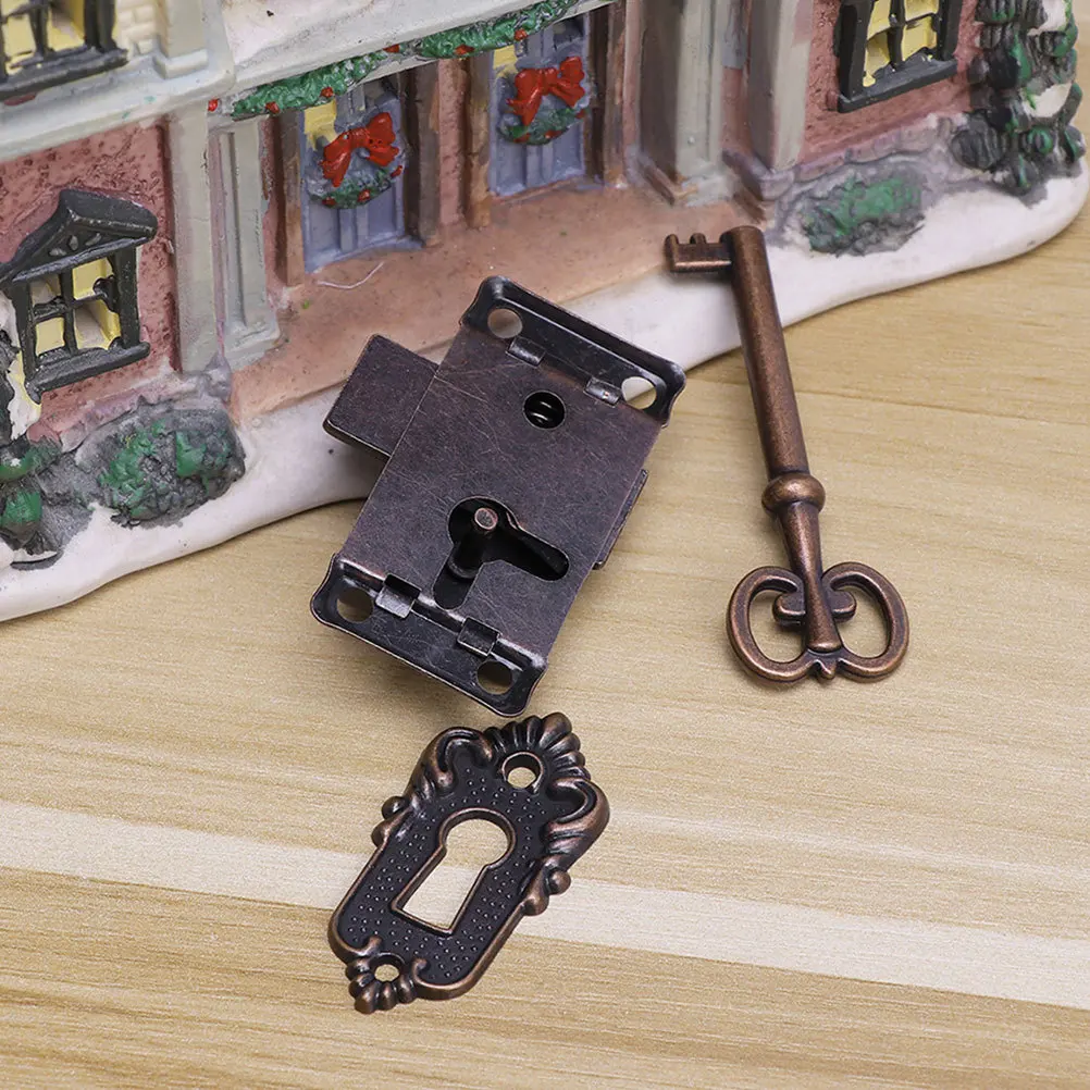 2 uds cerraduras para muebles Vintage bronce aleación de Zinc gabinete puerta cajón cerradura conjunto con llave para caja de madera joyería regalo vino