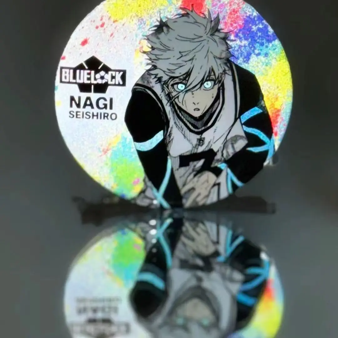 Anime BLUE LOCK Nagi Seishiro Cosplay Backpack Ornament Exquisite 58MM Reflect Light Badge Decoration Cartoon Birthday Xmas Gift