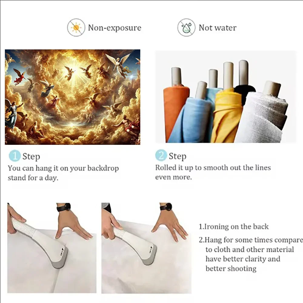 Epic Religious Christian Wall Tapestry Print Divine Light Ascension Heaven Scene Artwork for Church Decor