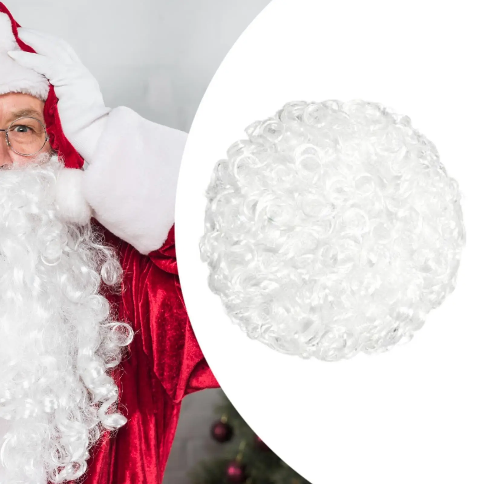 Parrucca da Babbo Natale portatile divertente per le vacanze di Natale per feste, festival, feste in maschera