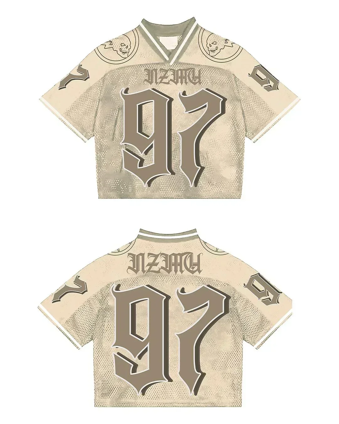 Y2K Summer Fashion Retro Street Football T Shirt Breathable Splicing Loose Jersey Streetwear Casual Breathable Sleeve Top