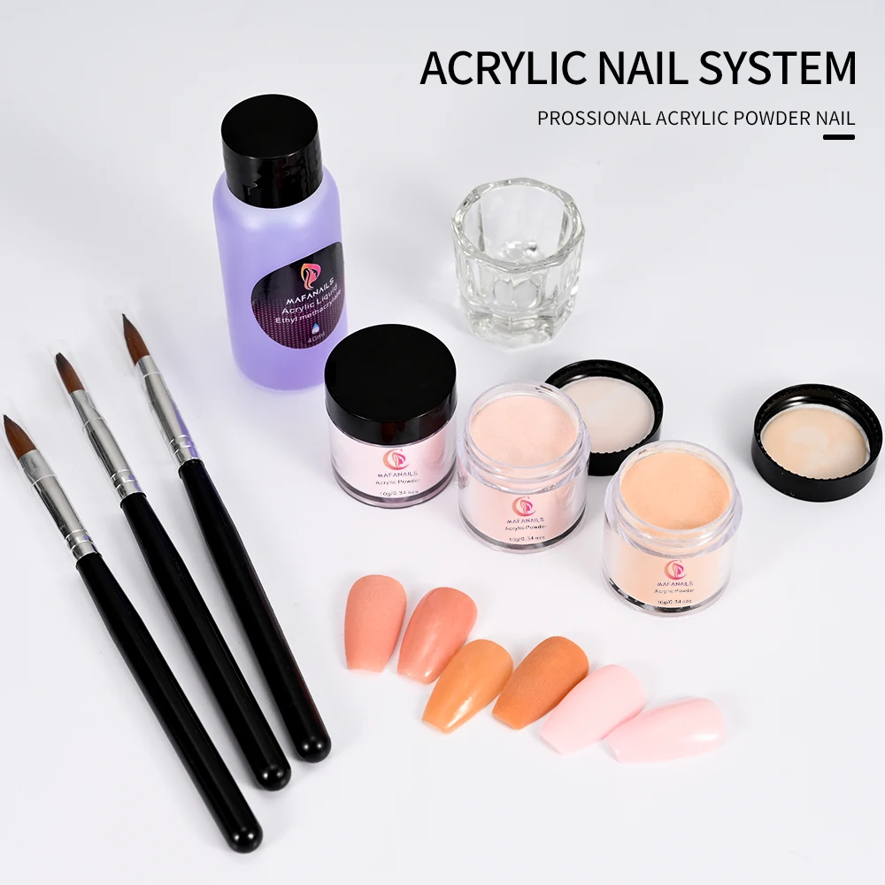 8 Stks/set Acryl Poeder & Vloeibare Nagelset 3 Kleuren Helder Roze Wit Acryl Poeder Met Professionele Borstel Beginner Nail Set