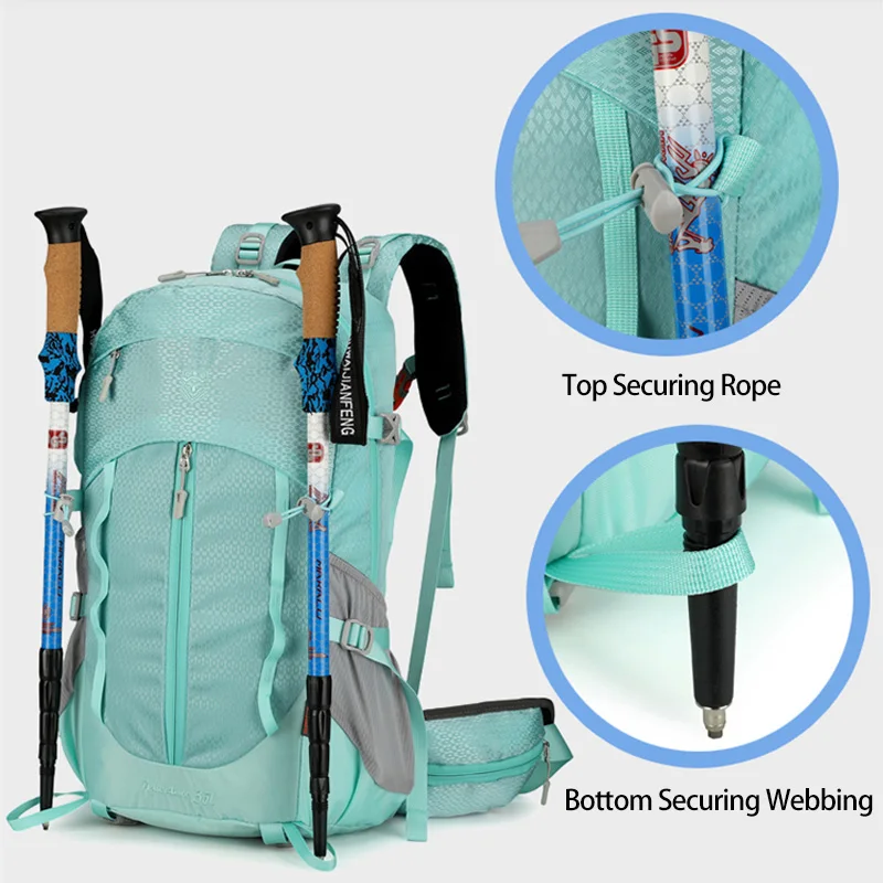 عالية الجودة ذات سعة كبيرة في الهواء الطلق على ظهره مقاومة للماء المشي لمسافات طويلة والتخييم على ظهره للجنسين دائم النايلون حقيبة السفر