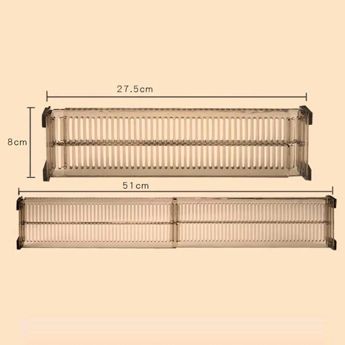 2Pcs Adjustable Drawer Dividers Organizer Expandable Drawer Separators Plastic Drawer Organizer for Kitchen Bedroom Bathroom