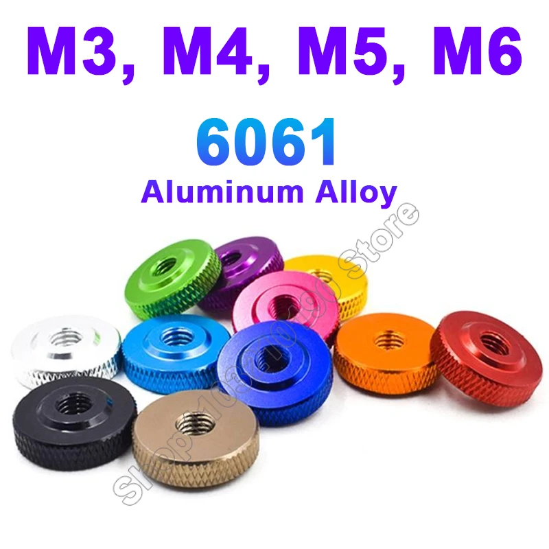 1-3pcs M3 M4 M5 M6 colourful aluminum thumb nut 10 type colour small step aluminum hand Tighten nuts For FPV RC Model Toys