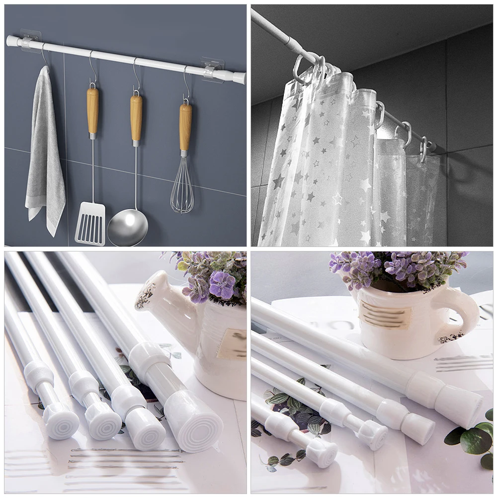 2 قطعة قضيب تليسكوبي دش الستار الحمام السكك الحديدية الملابس للتمديد القطب حوض الاستحمام الحديد قابل للتعديل