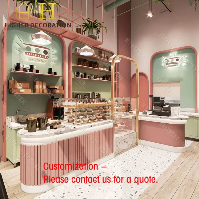 custom.Hot Custom Bakery Display Counter Design Trendy Wooden Food Showcase Modern Bakery Display Cabinet