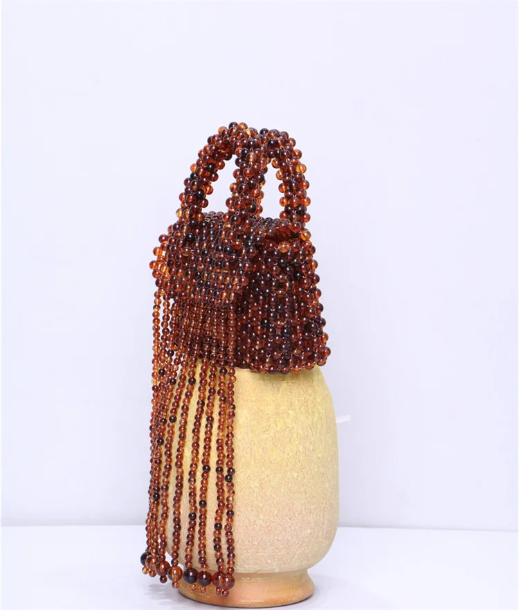 Fashion design tassel beaded handbag