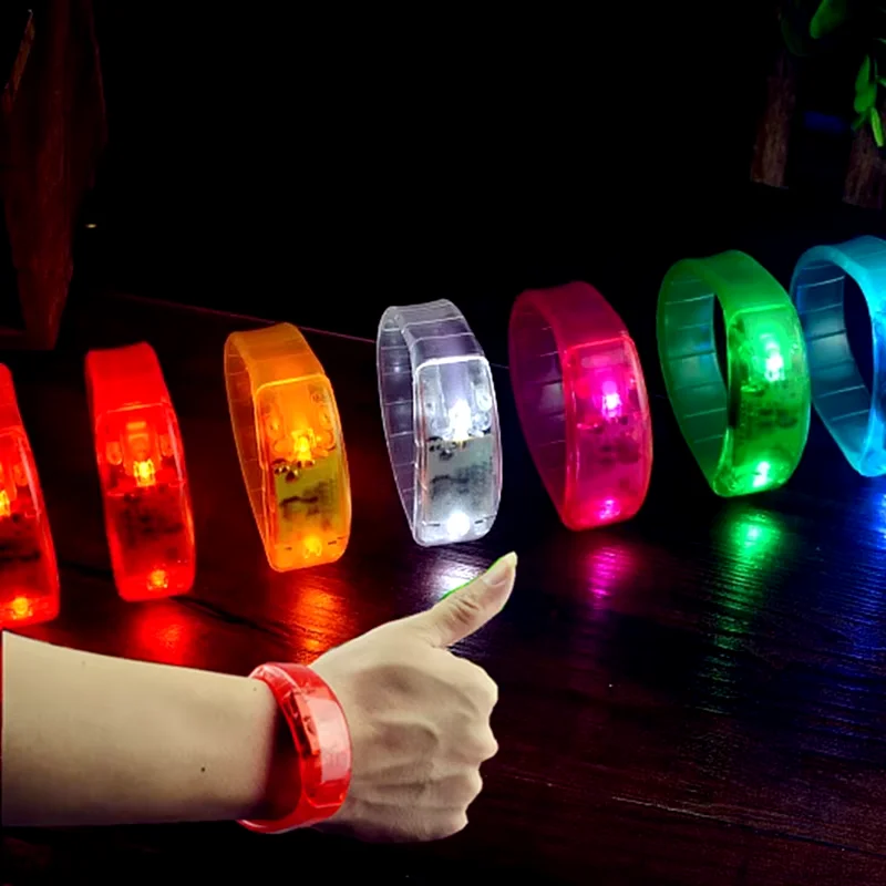 

20/50/100pcs LED Bracelet Sound Control Glow Bracelets Flashing Bangle for Party Wedding Clubs Concerts Dancing Christmas