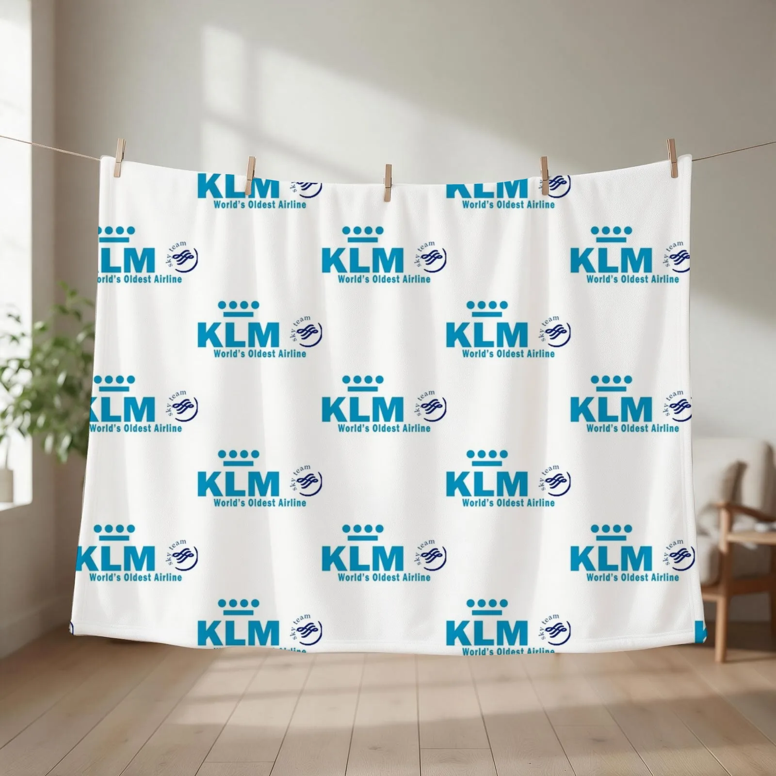 klm airlines Throw Blanket couch cozy soft plush fuzzy picnic outdoor blanket