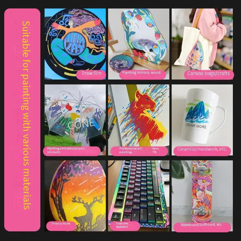 36/60/84/120 ألوان أقلام طلاء أكريليك علامات لطلاء الصخور حجر السيراميك الزجاج الخشب أكواب النسيج المعدني Canva #5