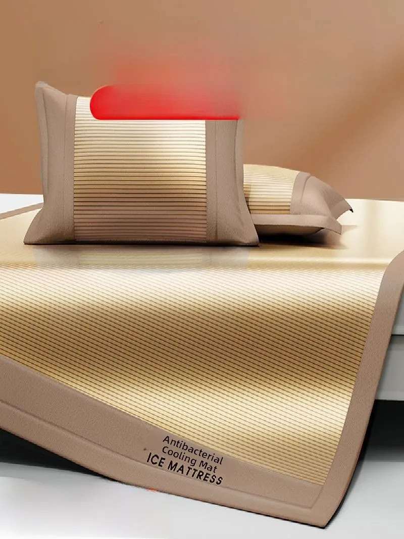 

Летний охлаждающий коврик из ледяного шелка, комплект из трех предметов, моющийся бамбуковый коврик, мягкий коврик из ротанговой травы, простыня, наматрасник, летние аксессуары для постельного белья