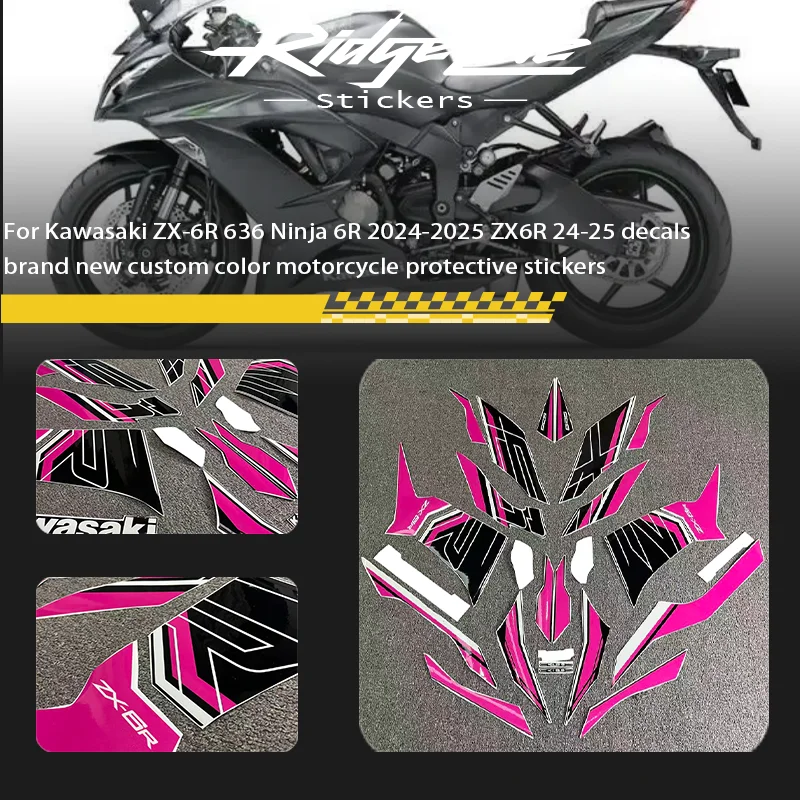 

For Kawasaki ZX-6R 636 Ninja 6R 2024-2025 ZX6R 24-25 decals brand new custom color motorcycle protective stickers