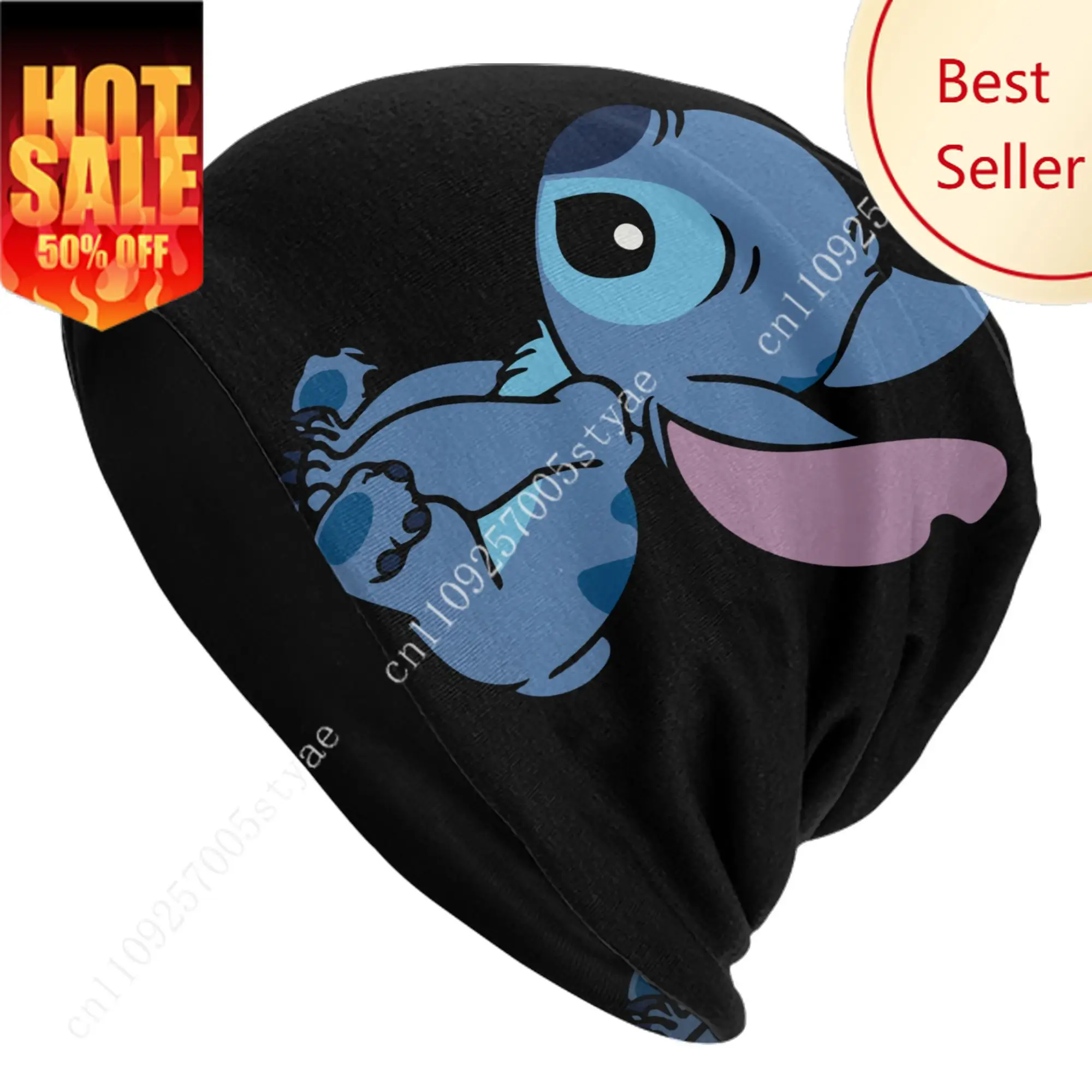 

Вязаная шапка-бини Disney Stitch Lilo для мальчиков и девочек, мягкая теплая шапка для катания на лыжах, детские уличные вязаные шапки для детей