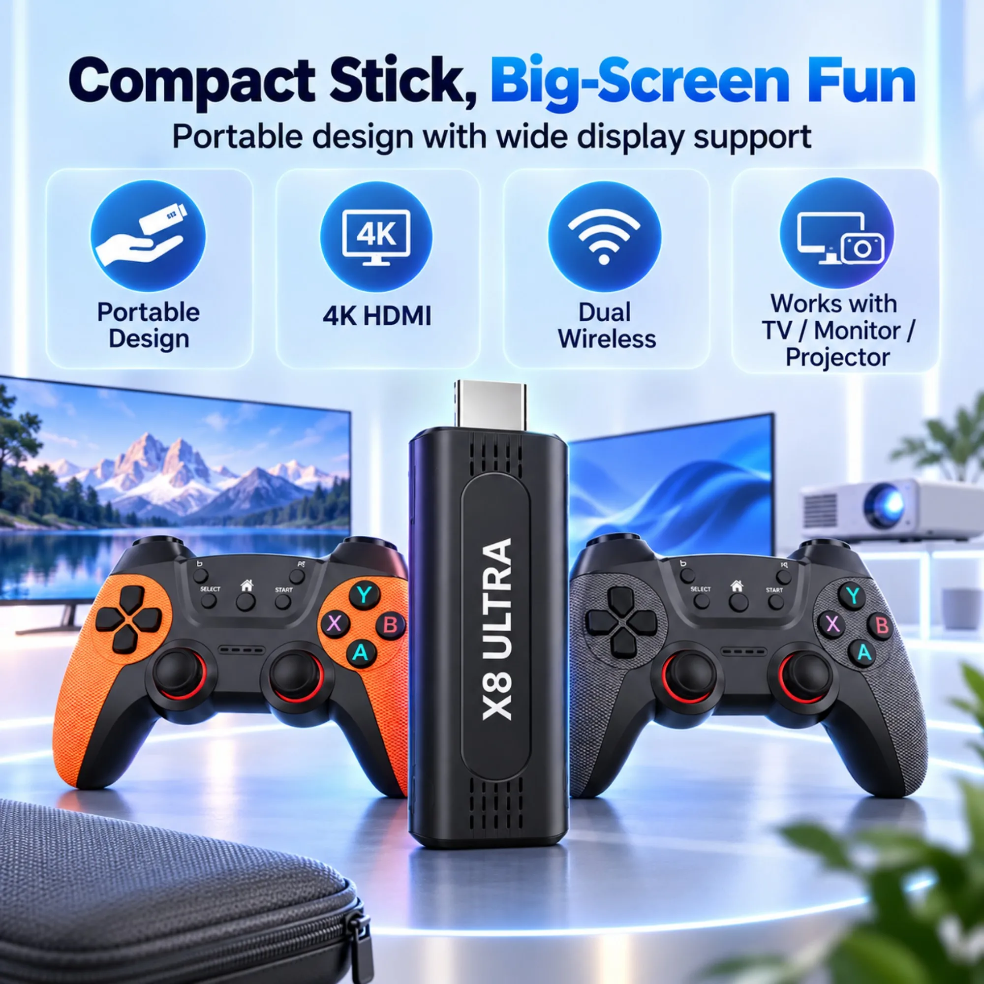 Gaming Console In Chinese - Konsol Game X8 Ultra HDMI, Stik
