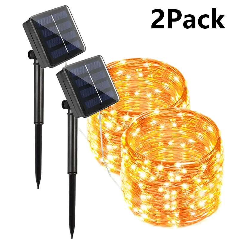 Solar-Lichterkette für Außenbereich, Wasserdicht, 8 Modi, Funkelnde Seil-Lichterkette, Girlande für Terrasse, Garten, Rasen, Baum, Hof, Zaun