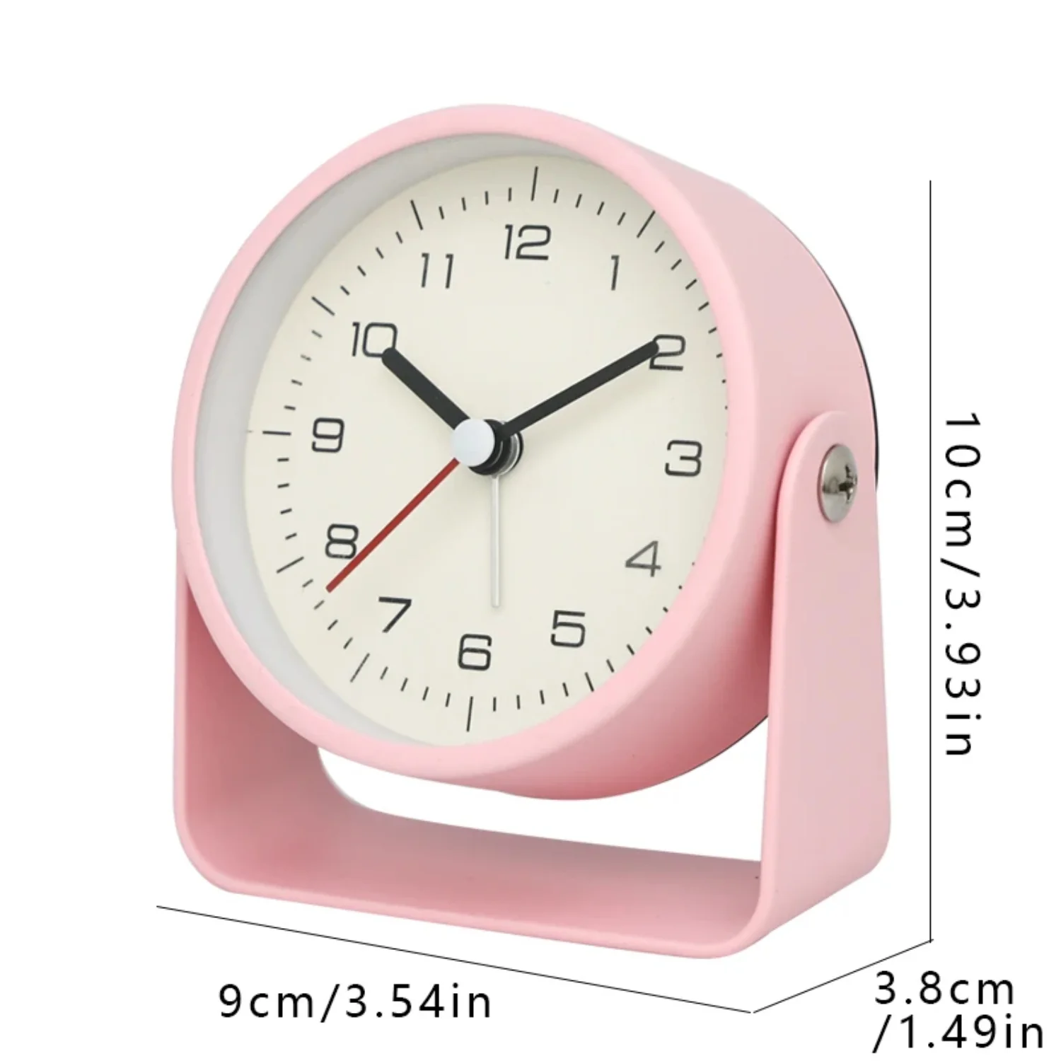 Creative Metal Alarm Clock, Silent Desktop Quartz Clock for Student, Minimalist Room Office Decor